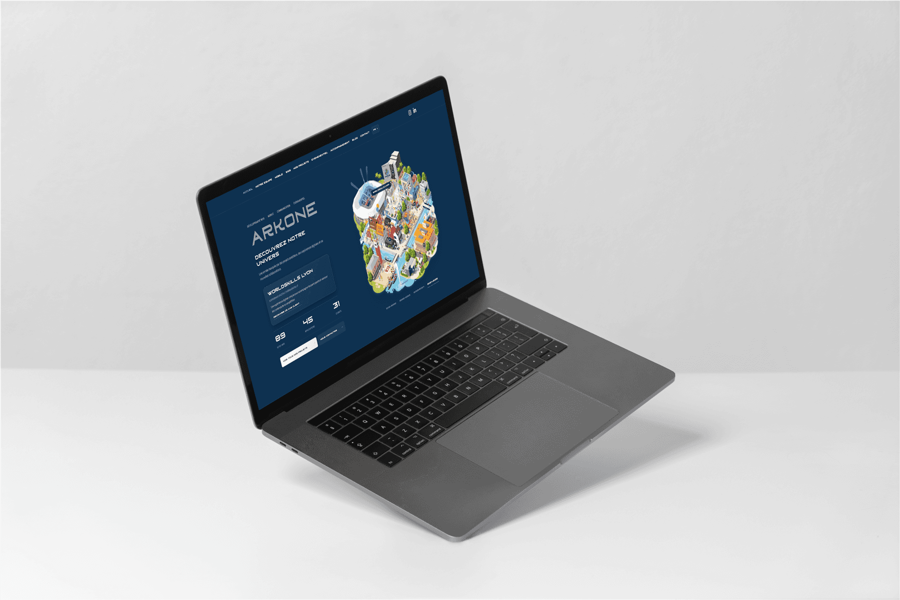 Laptop presenting a confidential business project