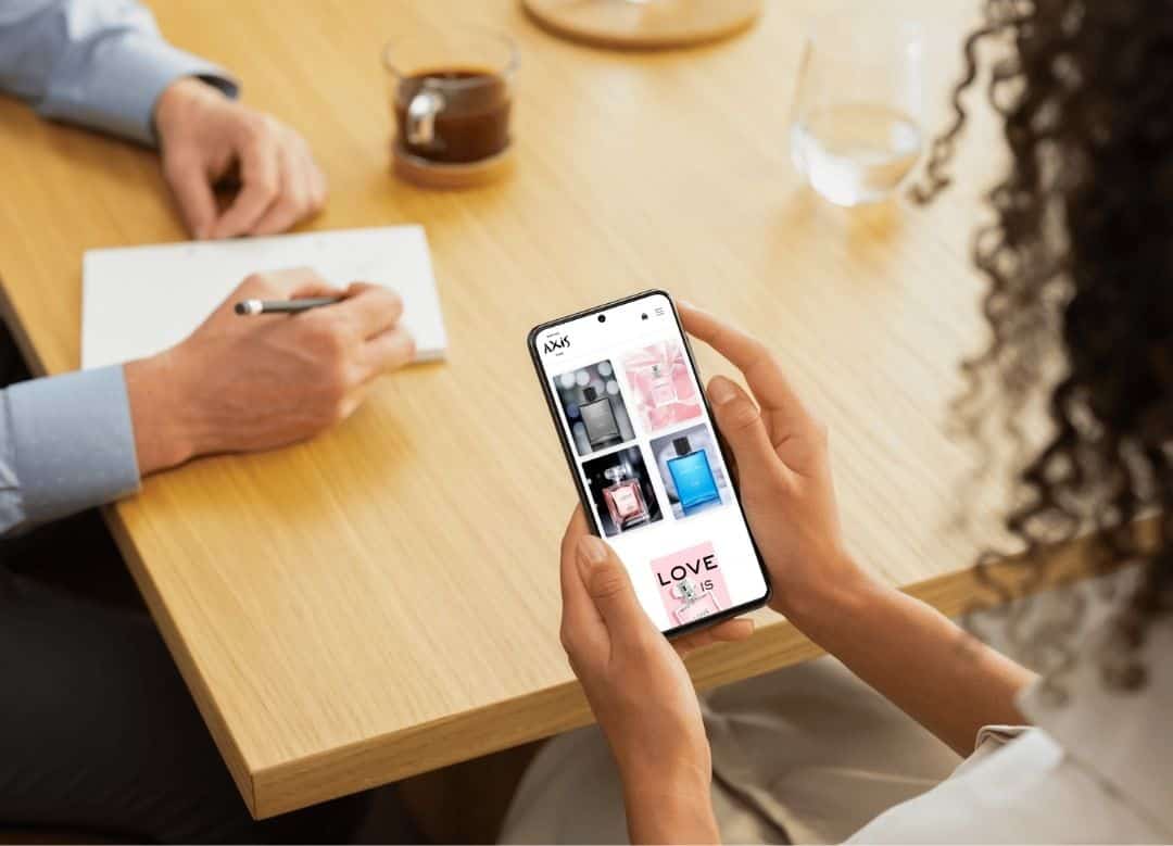 E-commerce website on mobile