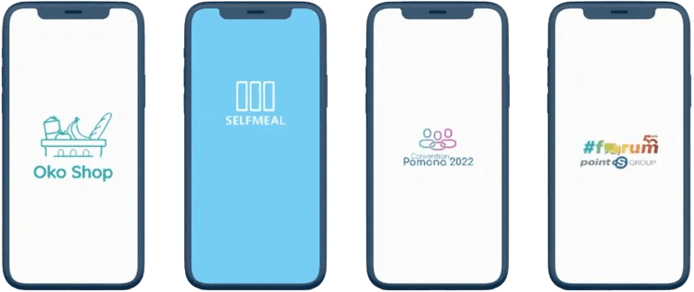 Résultats de projets de développement application mobile présentés sur plusieurs téléphones