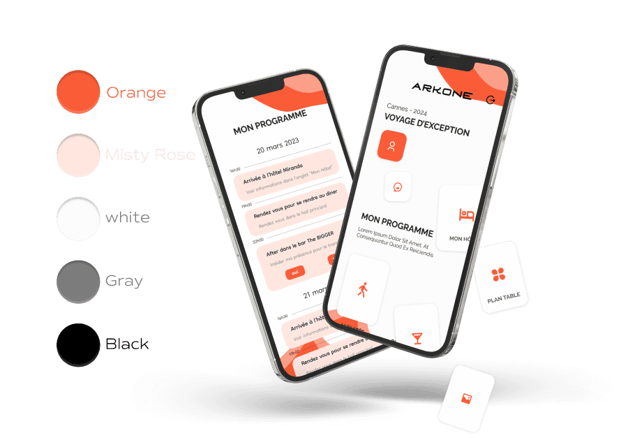 Mockup d’application mobile Arkone
