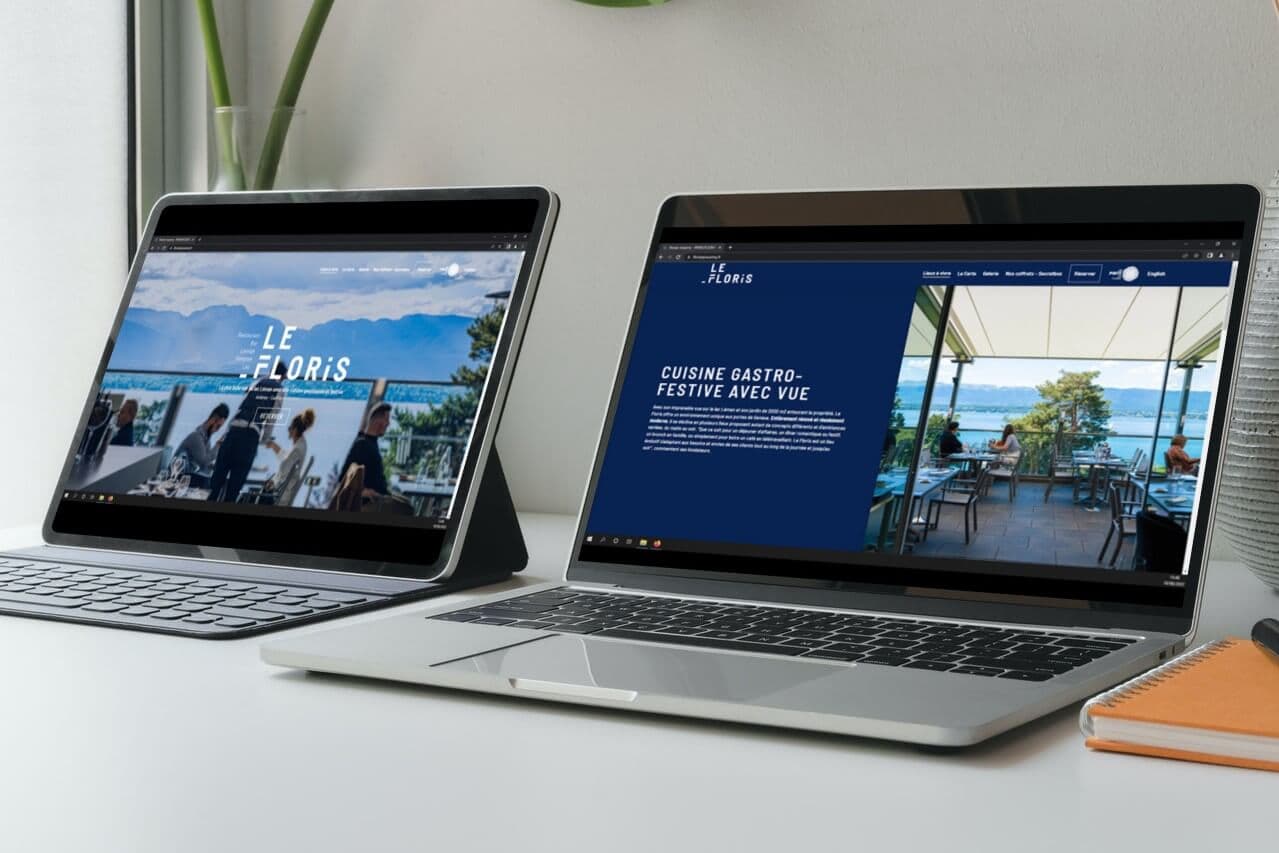 Mockup du site du restaurant Le Floris réalisé par Arkone