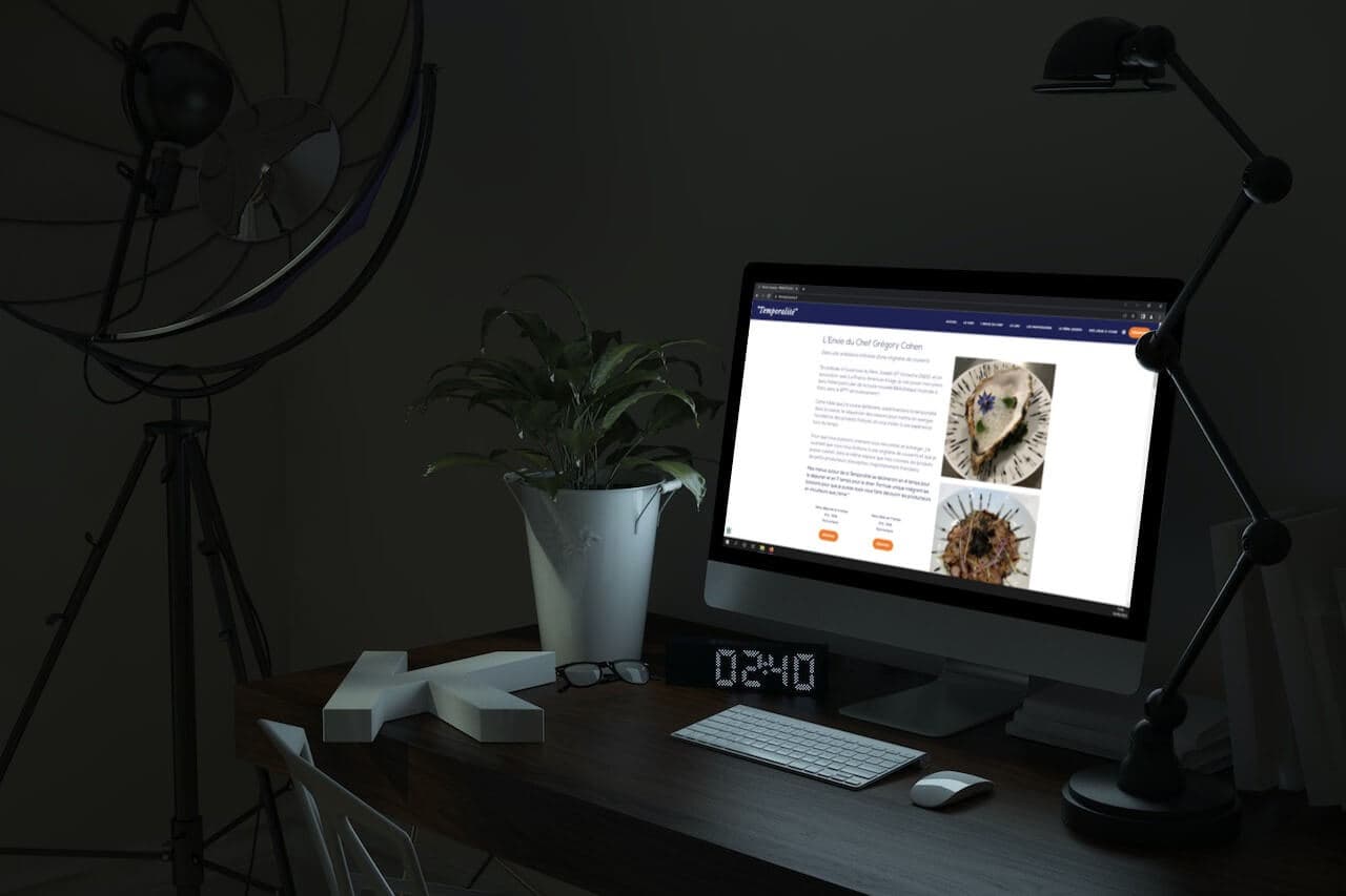 Mockup du site web Temporalité réalisé par Arkone
