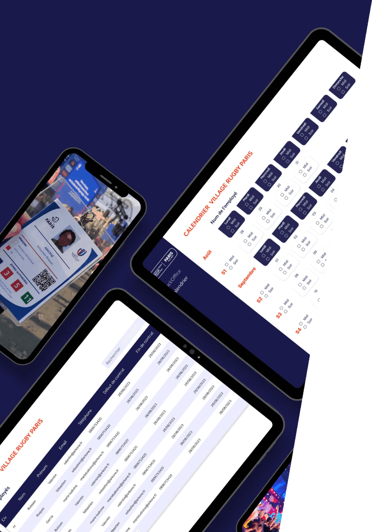 Application de gestion des staffs du Village Paris Rugby 2023